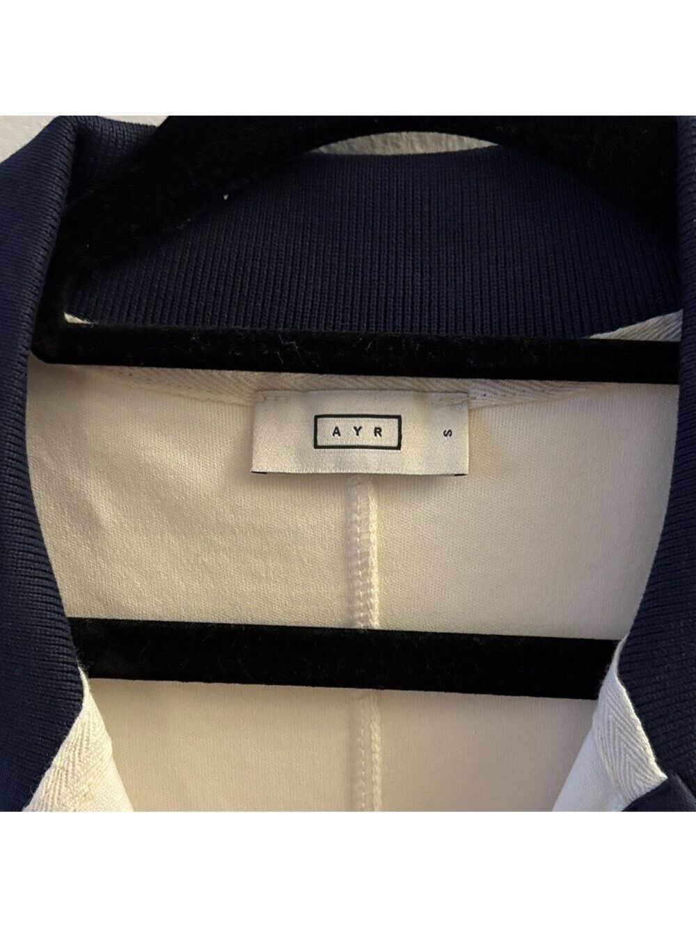 AYR Ivory and Navy Long Sleeve Dress - Picture 2 of 4